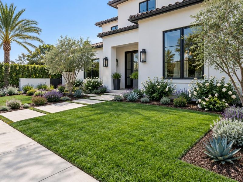 Landscaped garden with fresh planting in Woodland Hills